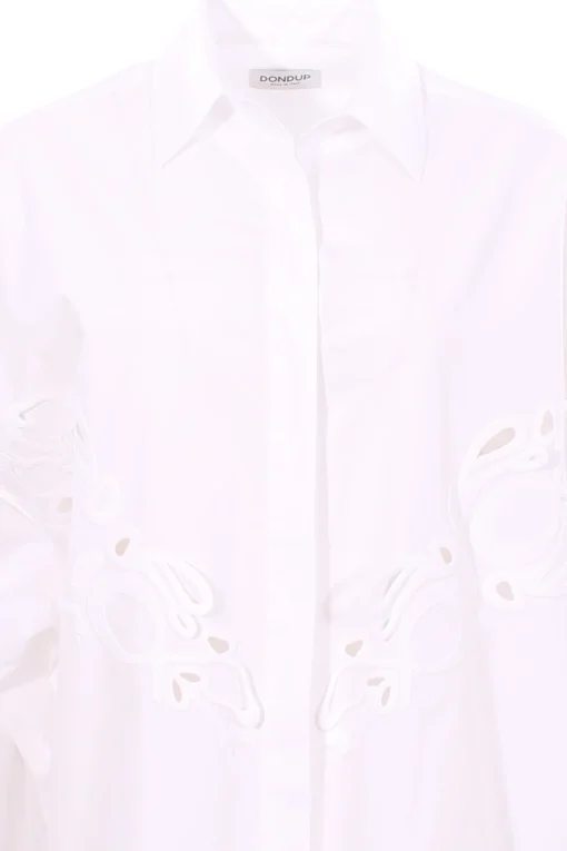 Abito camicia in cotone con ricami