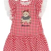 Abito con rouches in cotone stretch