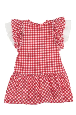 Abito con rouches in cotone stretch