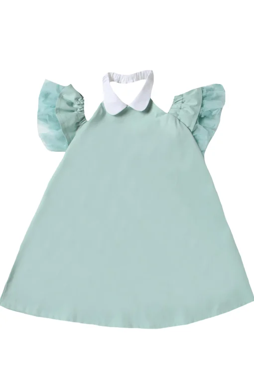 Abito con tulle in cotone stretch