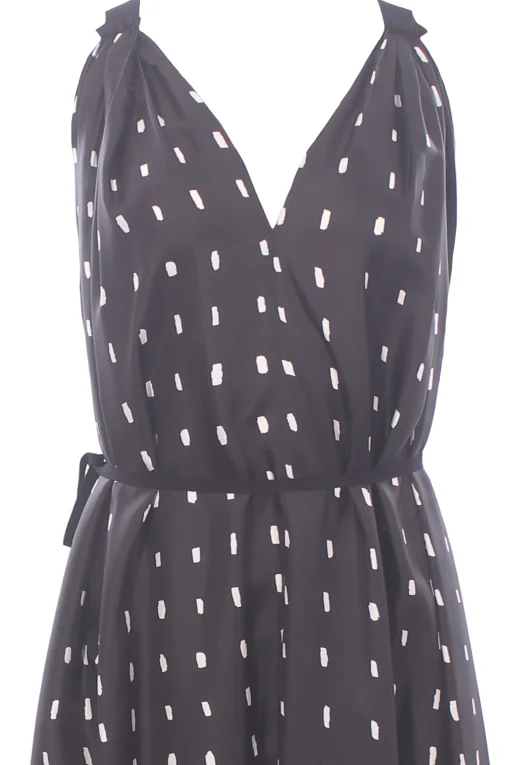 Abito lungo lines & dots con pieghe