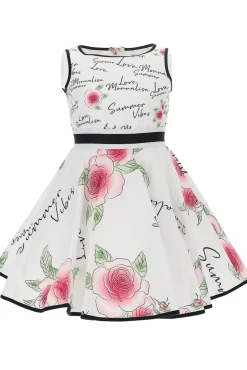 Abito smanicato rose