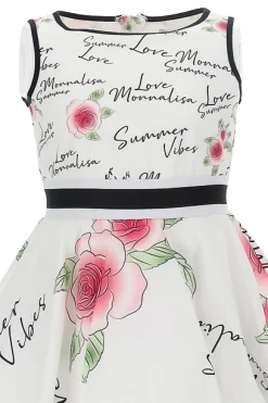 Abito smanicato rose