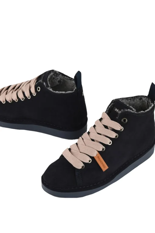 Ankle boot suede faux fur lining