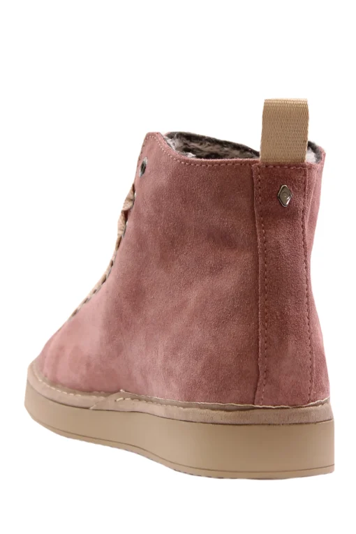Ankle boot suede lined faux fur