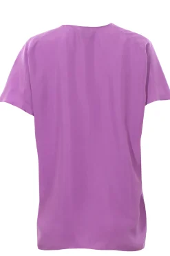 Blusa in seta collo a v