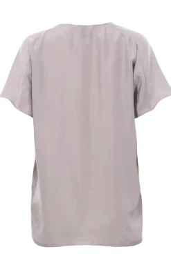 Blusa in seta collo a v