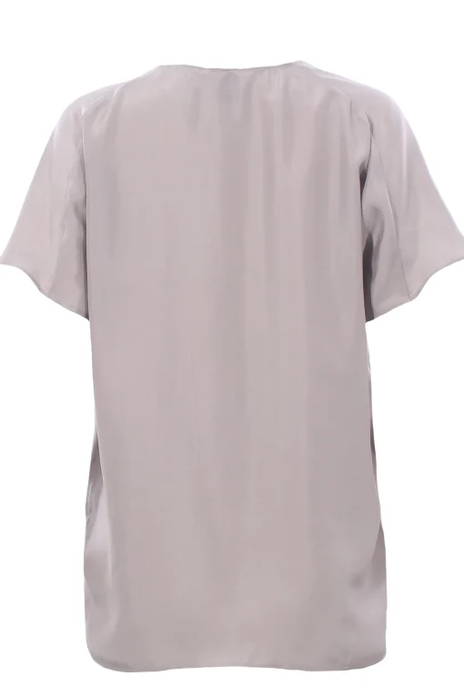 Blusa in seta collo a v