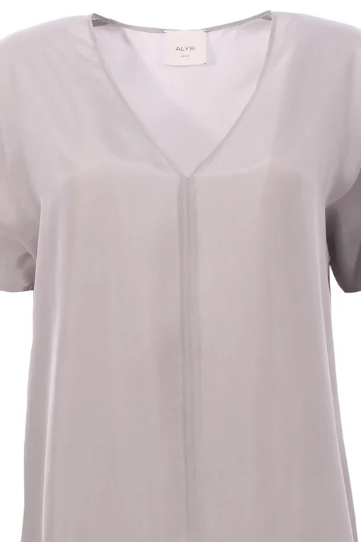 Blusa in seta collo a v
