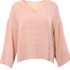 Blusa in seta con applicazione monile