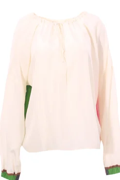 Blusa in seta con coulisse