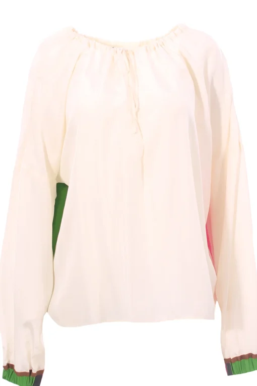 Blusa in seta con coulisse