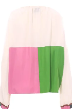 Blusa in seta con coulisse