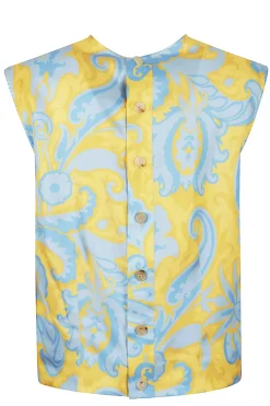 Blusa in seta stampata