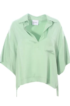 Blusa polo in viscosa
