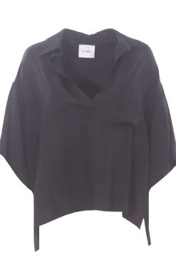 Blusa polo in viscosa
