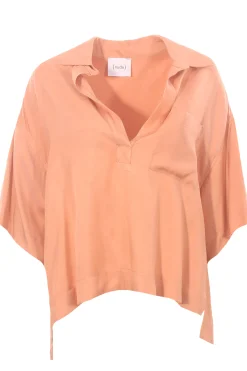 Blusa polo in viscosa