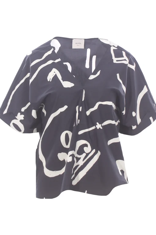 Blusa printed in cotone stampato
