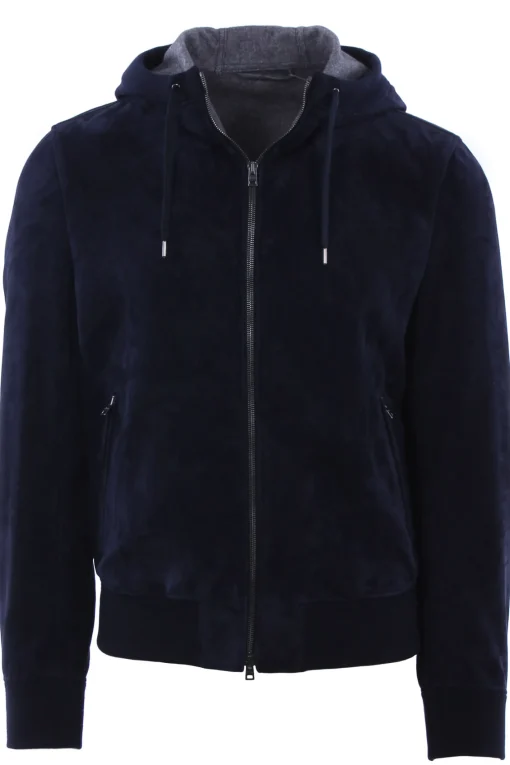 Bomber in suede con interno in cashemere e seta