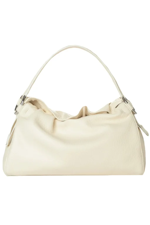 Borsa a mano puffy soft in pelle con tracolla