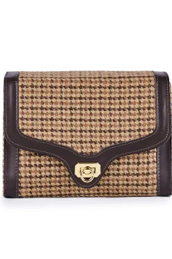Borsa a spalla in lana jacquard con