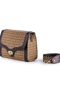 Borsa a spalla in lana jacquard con