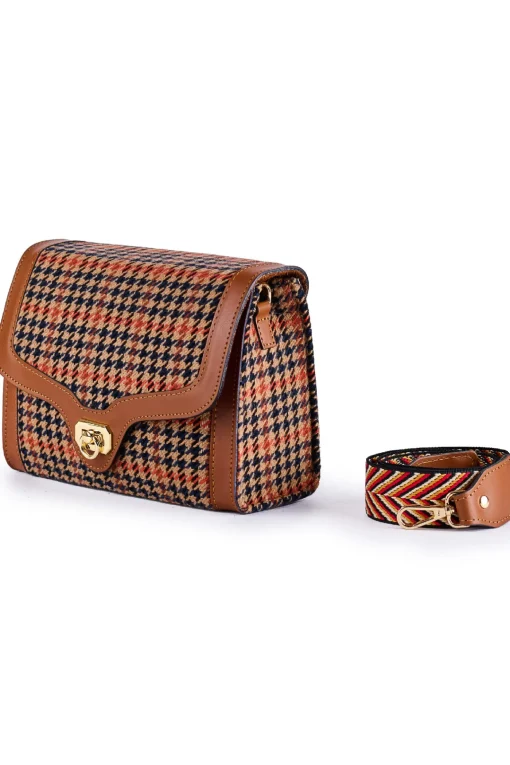 Borsa a spalla in lana jacquard