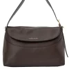 Borsa a spalla nana nappa in pelle martellata con tracolla