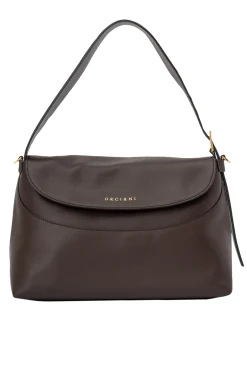 Borsa a spalla nana nappa in pelle martellata con tracolla