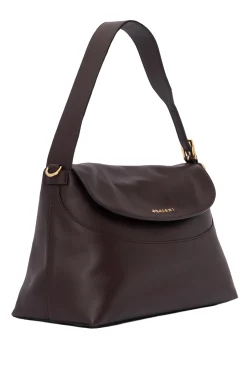 Borsa a spalla nana nappa in pelle martellata con tracolla