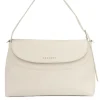Borsa a spalla nana soft in pelle martellata con tracolla