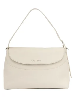 Borsa a spalla nana soft in pelle martellata con tracolla