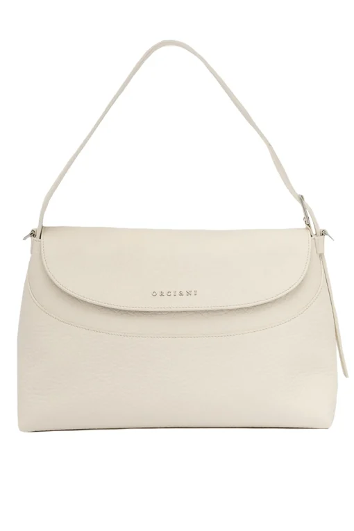 Borsa a spalla nana soft in pelle martellata con tracolla