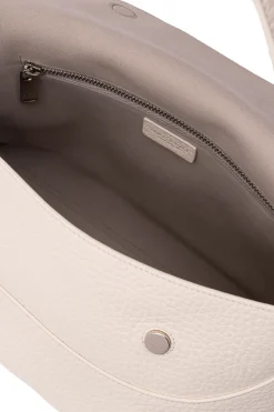 Borsa a spalla nana soft in pelle martellata con tracolla