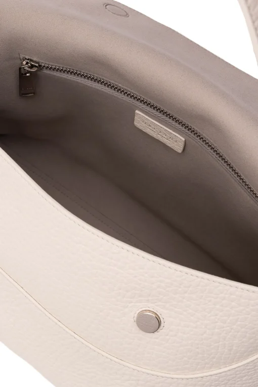 Borsa a spalla nana soft in pelle martellata con tracolla