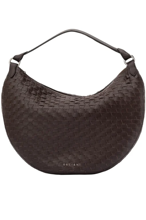 Borsa dumpling nappa woven large in pelle intrecciata