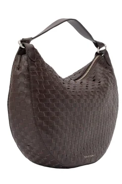 Borsa dumpling nappa woven large in pelle intrecciata