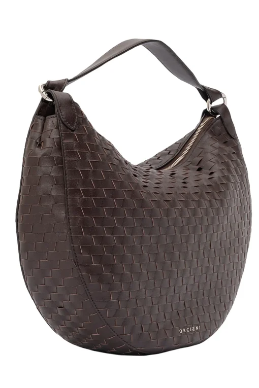 Borsa dumpling nappa woven large in pelle intrecciata
