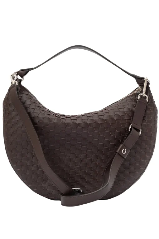 Borsa dumpling nappa woven large in pelle intrecciata
