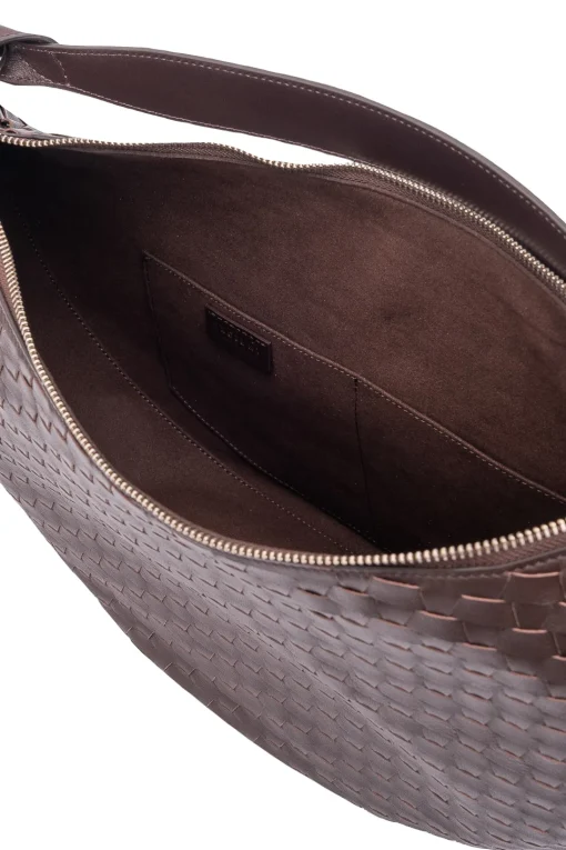 Borsa dumpling nappa woven large in pelle intrecciata