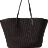 Borsa in rafia shopper di cotone techno con monile