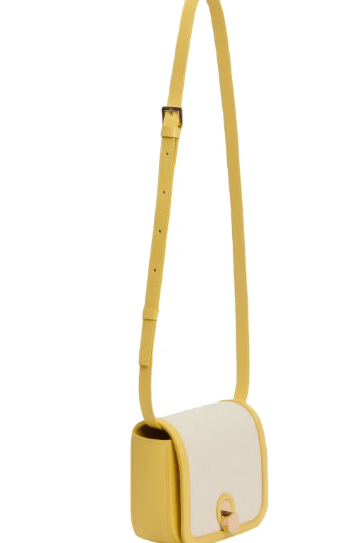 Borsa mini messanger eclissi in canvas e pelle