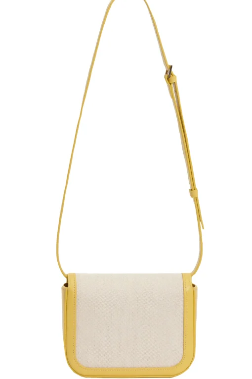 Borsa mini messanger eclissi in canvas e pelle