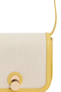 Borsa mini messanger eclissi in canvas e pelle