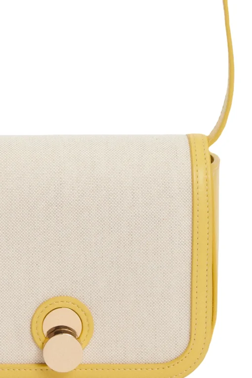 Borsa mini messanger eclissi in canvas e pelle