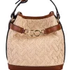 Borsa secchiello piccolo in rafia jacquard