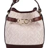 Borsa secchiello piccolo in rafia jacquard