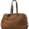 Borsa Shopper in tessuto con Shiny Handles
