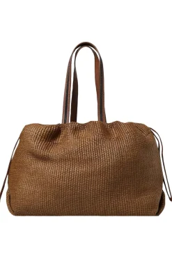 Borsa Shopper in tessuto con Shiny Handles
