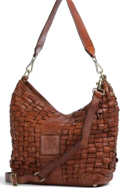 Borsa shopping edera in pelle di vacchetta intrecciata